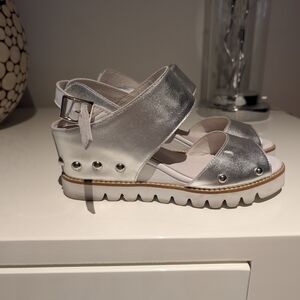 Elegant Silver Studded Women's Sandals